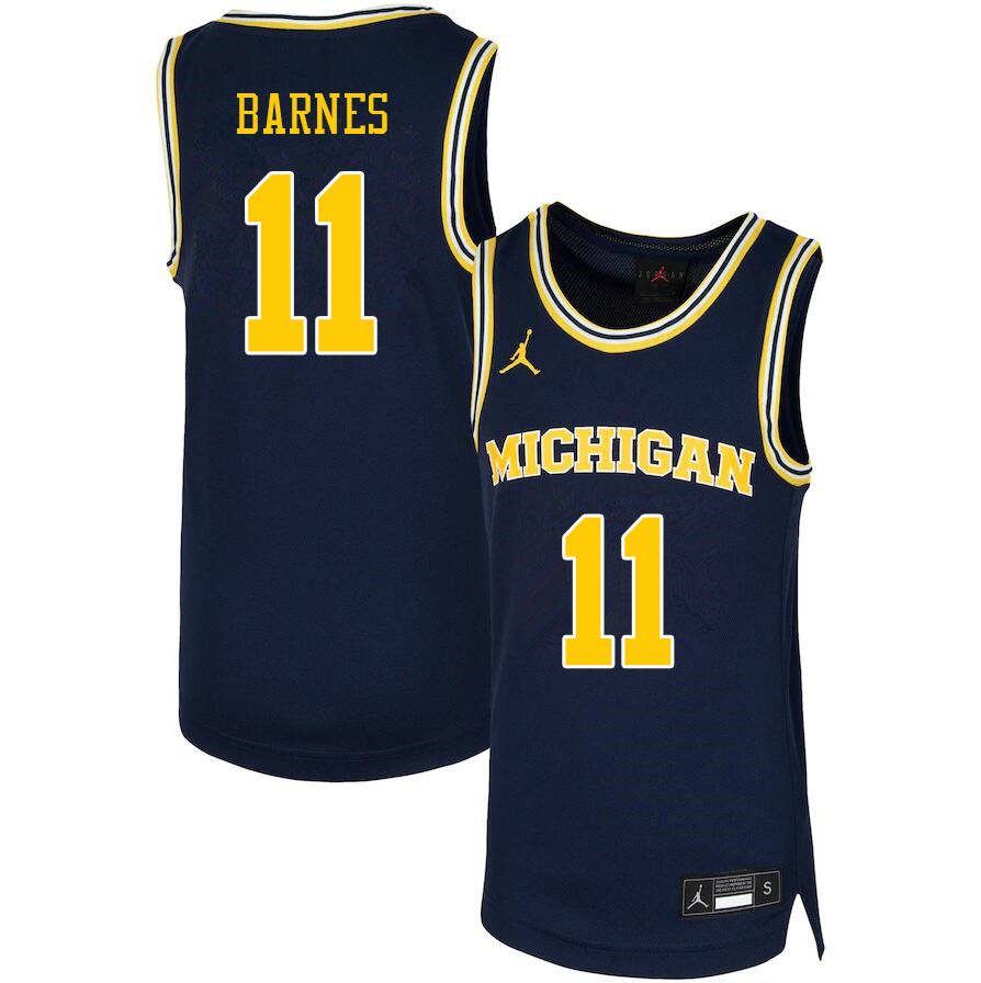 Men #11 Isaiah Barnes Michigan Wolverines College Basketball Jerseys Sale-Navy